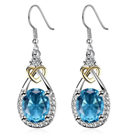 Sterling Silver Blue Topaz Earrings - Chic & Classic Style Fine Jewelry with Box