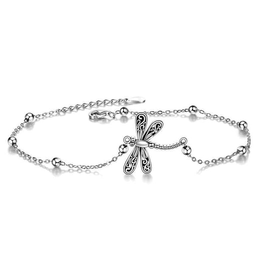Sterling Silver Dragonfly Cable Chain Bracelet Jewelry